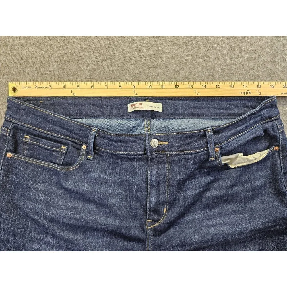 Signature by Levi Strauss Mid Rise Bootcut Jeans Womens 22 W38 L29 Blue